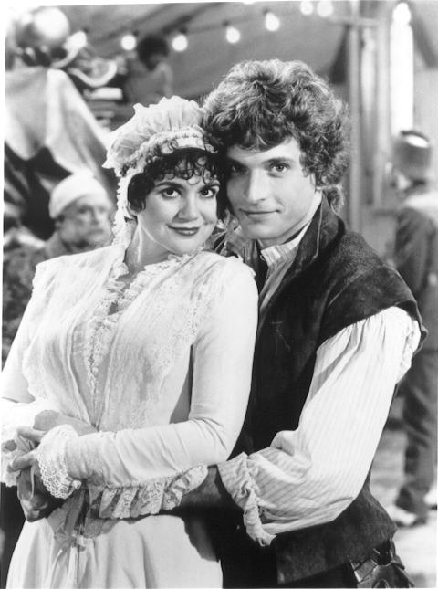 Linda Ronstadt (portraying Mabel) and Rex Smith (playing Frederic) in The Pirates of Penzance in the early '80s